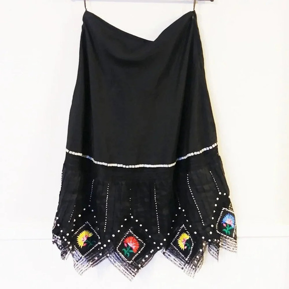 Carole Little Black Skirt with Beading - Picture 1 of 7